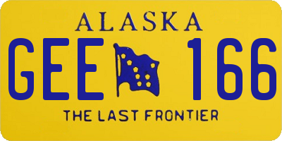 AK license plate GEE166
