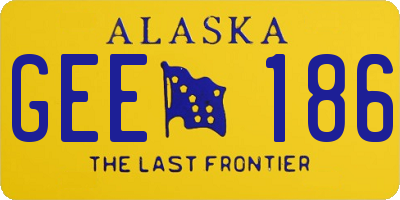 AK license plate GEE186