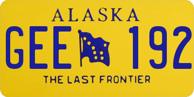 AK license plate GEE192