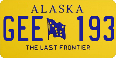 AK license plate GEE193