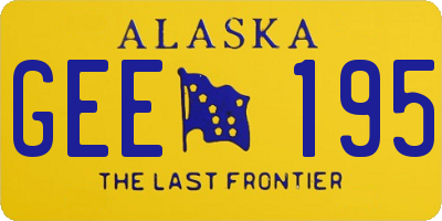 AK license plate GEE195