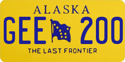 AK license plate GEE200