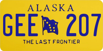 AK license plate GEE207