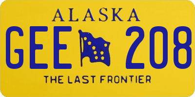 AK license plate GEE208
