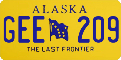 AK license plate GEE209