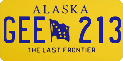AK license plate GEE213