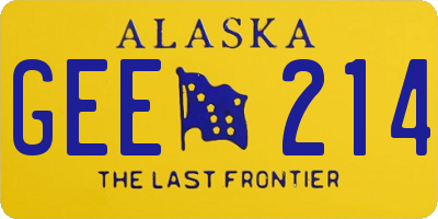 AK license plate GEE214