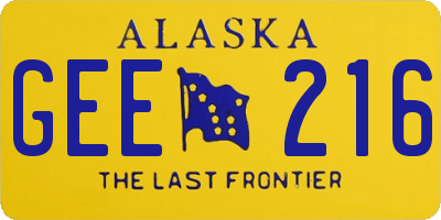 AK license plate GEE216