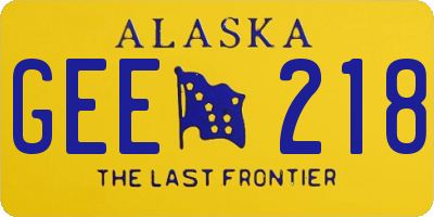 AK license plate GEE218