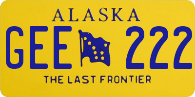 AK license plate GEE222