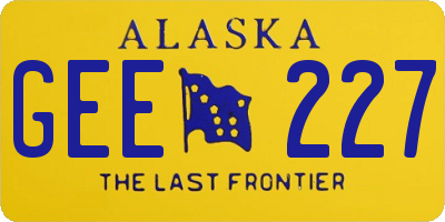 AK license plate GEE227