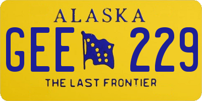 AK license plate GEE229