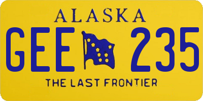 AK license plate GEE235