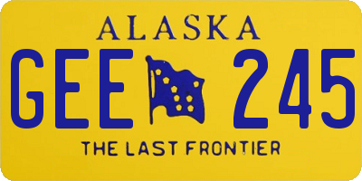AK license plate GEE245