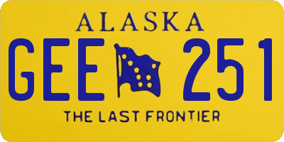 AK license plate GEE251