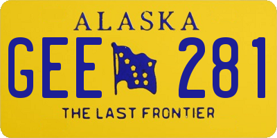 AK license plate GEE281