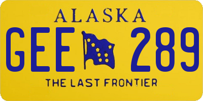 AK license plate GEE289