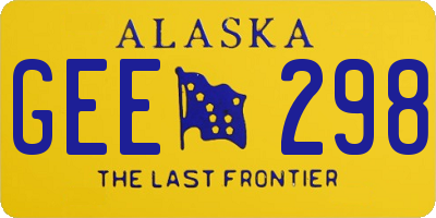 AK license plate GEE298