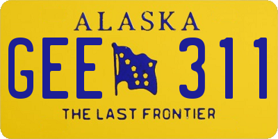 AK license plate GEE311