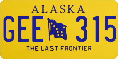 AK license plate GEE315