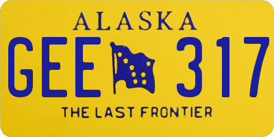 AK license plate GEE317