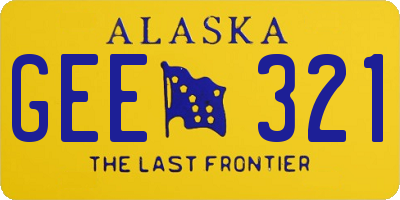 AK license plate GEE321