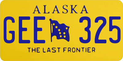 AK license plate GEE325