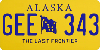 AK license plate GEE343