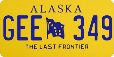 AK license plate GEE349