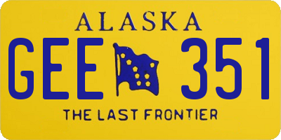 AK license plate GEE351