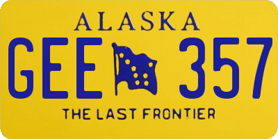 AK license plate GEE357