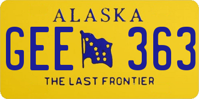 AK license plate GEE363