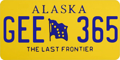 AK license plate GEE365