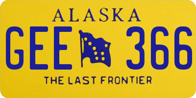 AK license plate GEE366