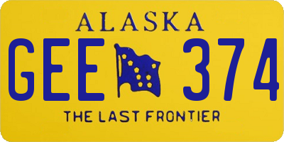 AK license plate GEE374
