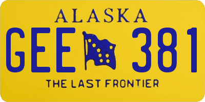 AK license plate GEE381
