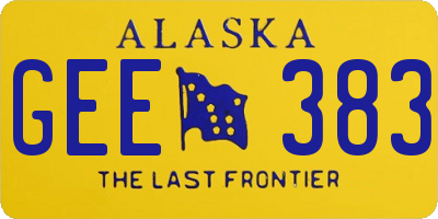AK license plate GEE383
