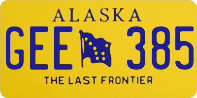 AK license plate GEE385