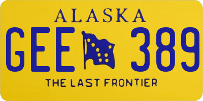 AK license plate GEE389