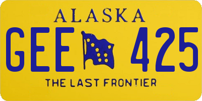 AK license plate GEE425