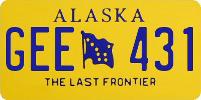 AK license plate GEE431