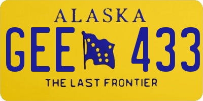 AK license plate GEE433