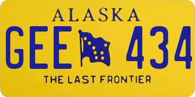 AK license plate GEE434