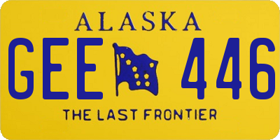 AK license plate GEE446