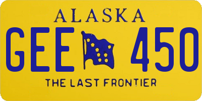AK license plate GEE450