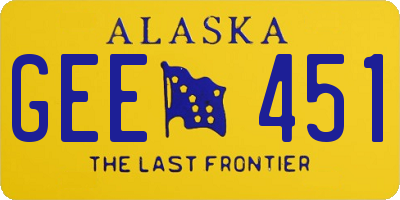 AK license plate GEE451