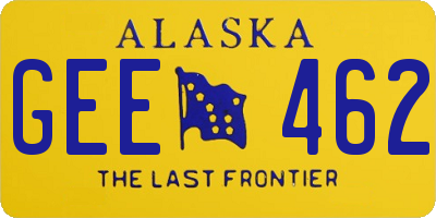 AK license plate GEE462