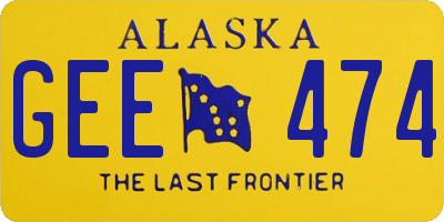 AK license plate GEE474
