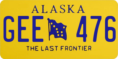 AK license plate GEE476