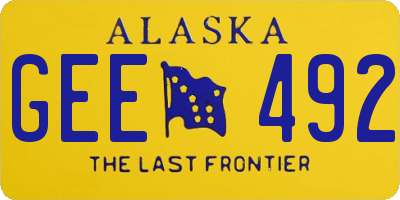 AK license plate GEE492